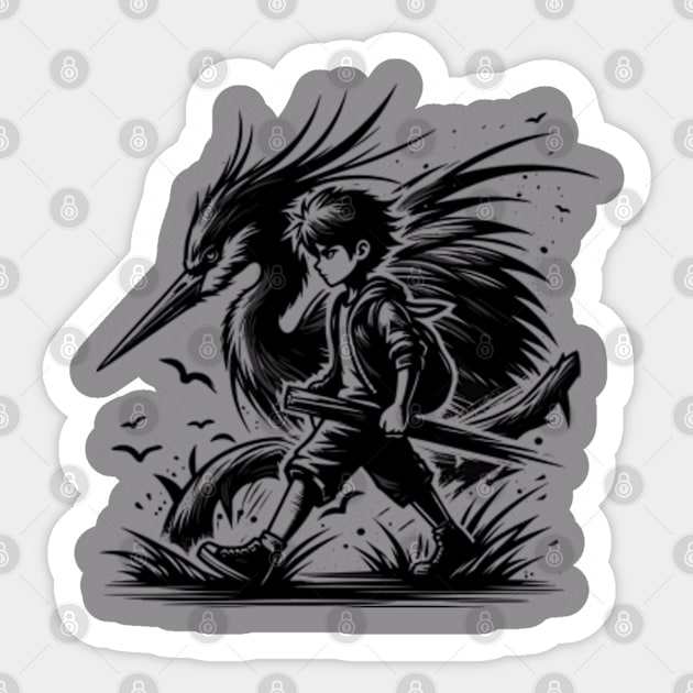 The Boy and the Heron Sticker by StyleTops